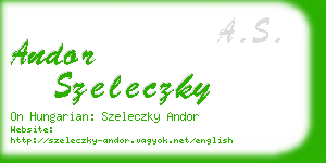 andor szeleczky business card